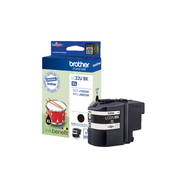 BROTHER Tintenpatrone schwarz LC-22UBK (für DCP-J785DW / MFC-J985DW)