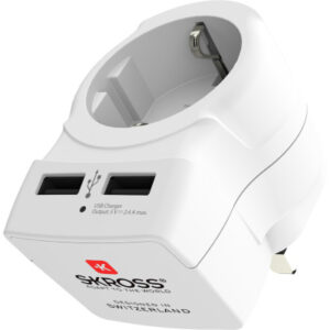 SKROSS    Country Travel Adapter 1.500280  Europe to UK with USB