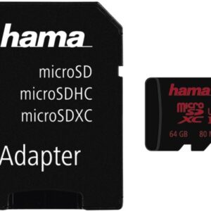 HAMA      microSDXC 64GB UHS Speed 123982    Class 3 UHS-I 80MB/s, Adapter