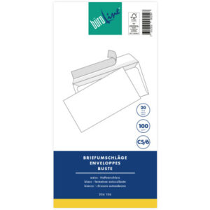 BÜROLINE  Couvert o/Fenster         C5/6 104587    100g, weiss           20 Stück