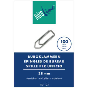 BÜROLINE  Büroklammern Gr.3 110103    vernickelt, 28mm     100 Stück