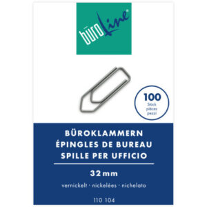 BÜROLINE  Büroklammern Gr.4 110104    vernickelt, 32mm     100 Stück