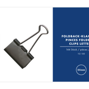 BÜROLINE  Foldback-Klammer          25mm 112100    schwarz