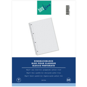 BÜROLINE  Ringbuchblock               A4 545016    kariert, 4mm, 80g     80 Blatt