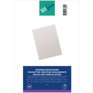 BÜROLINE  Zeigetaschen PVC 140 my     A4 620211    transparent, glatt    10 Stück