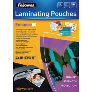 FELLOWES  Laminierfolien Enhance 80g A3 5302302   kleb.                100 Stück