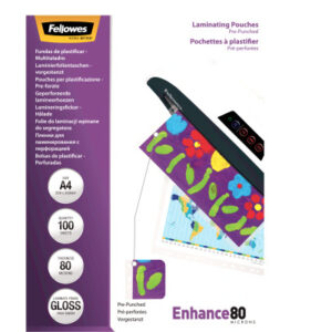 FELLOWES  Laminierfolien Enhance 80g A4 5452502   gelocht              100 Stück