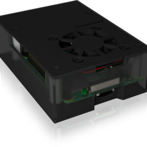 ICY BOX   Gehäuse für Raspberry Pi 4, IB-RP108  Alu. Deckel/boden Acrylrahmen