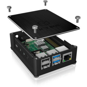 ICY BOX   Gehäuse für Raspberry Pi 4, IB-RP110  Alu. Cover und Seitengitter