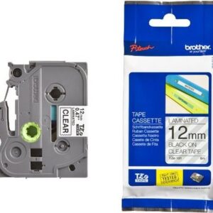 PTOUCH    Band, laminiert   schwarz/klar TZe-131   PT-1280VP                12 mm