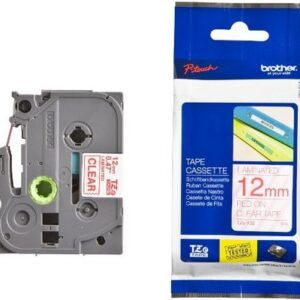 PTOUCH    Band, laminiert       rot/klar TZe-132   PT-1280VP                12 mm
