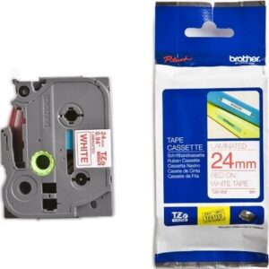 PTOUCH    Band, laminiert      rot/weiss TZe-252   PT-2450DX                24 mm