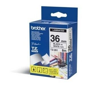 PTOUCH    Band, laminiert  schwarz/weiss TZe-261   PT-3600           L 8m/B 36 mm