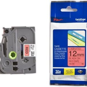 PTOUCH    Band, laminiert    schwarz/rot TZe-431   PT-1280VP                12 mm