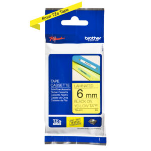 PTOUCH    Band, laminiert   schwarz/gelb TZe-611   PT-1280VP                 6 mm