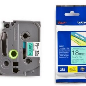 PTOUCH    Band, laminiert   schwarz/grün TZe-741   PT-2450DX                18 mm