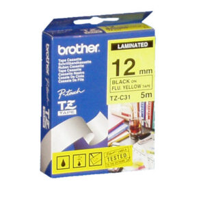PTOUCH    Band,lam.,fluor.  schwarz/gelb TZe-C31   PT-300                   12 mm