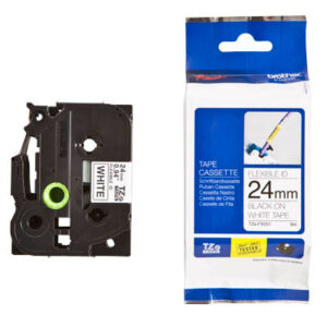 PTOUCH    Flexitape lamin. schwarz/weiss TZe-FX251 zu PT-550                24 mm