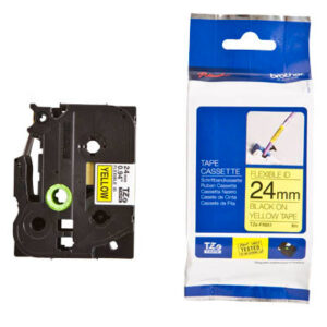PTOUCH    Flexitape lamin.  schwarz/gelb TZe-FX651 zu PT-550                24 mm