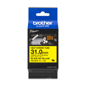 PTOUCH    Heat-Shrink-Tube  schwarz/gelb HSe-661E  PT-E300/E550W             31mm