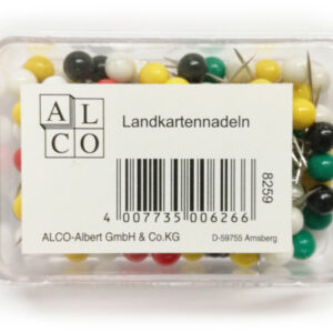 ALCO      Landkartennadeln        8x16mm 826       farbig ass.           20 Stück