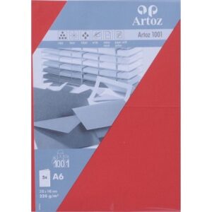 ARTOZ     Karten 1001                 A6 107322265 220g, rot              5 Blatt
