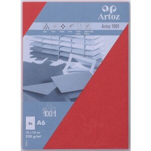 ARTOZ     Karten 1001                 A6 107326145 220g, rot              5 Blatt