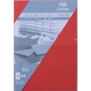 ARTOZ     Karten 1001                 B6 107362265 220g, rot              5 Blatt