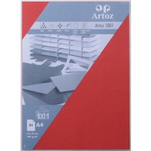ARTOZ     Papier 1001                 A4 107796145 100g, rot              5 Blatt