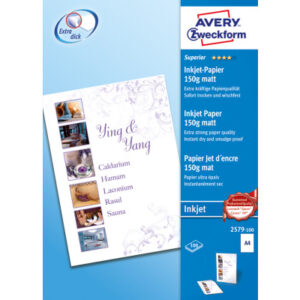AVERY ZW. InkJet-Papier               A4 2579-100  150g, weiss          100 Blatt