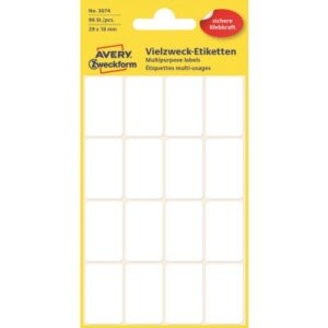 AVERY ZW. Etiketten              29×18mm 3074Z     weiss                 96 Stück