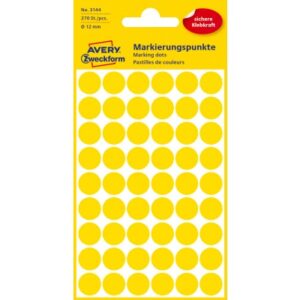 AVERY ZW. Markierungspunkte         12mm 3144      gelb                 270 Stück