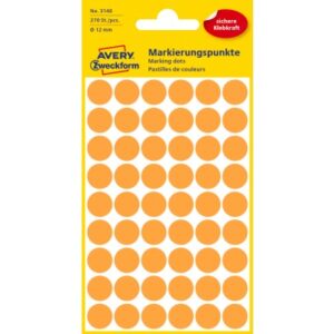 AVERY ZW. Markierungspunkte         12mm 3148Z     orange               270 Stück