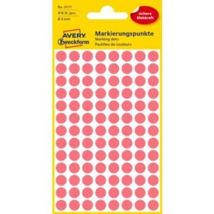 AVERY ZW. Markierungspunkte          8mm 3177Z     rot                  416 Stück