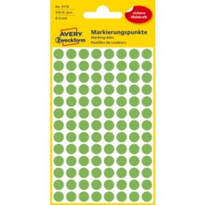 AVERY ZW. Markierungspunkte          8mm 3179Z     grün                 416 Stück