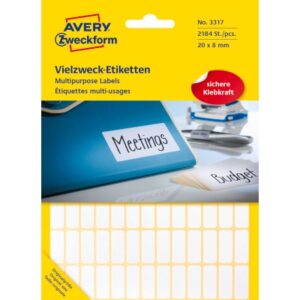 AVERY ZW. Universaletiketten      20x8mm 3317      weiss         2184 Stk./28 Bl.