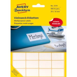 AVERY ZW. Universal-Etiketten    29x18mm 3319      weiss           960 St./30 Bl.