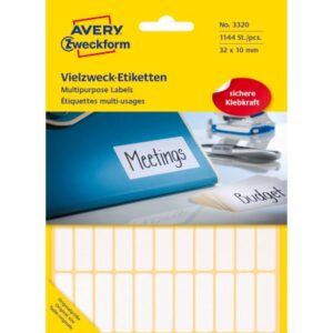 AVERY ZW. Universal-Etiketten    32x10mm 3320      weiss          1144 St./26 Bl.