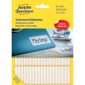 AVERY ZW. Universaletiketten      37x5mm 3322      weiss         1976 Stk./26 Bl.