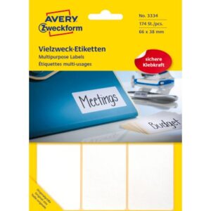 AVERY ZW. Universaletiketten     66x38mm 3334      weiss          174 Stk./29 Bl.