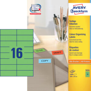 AVERY ZW. Etiketten             105×37mm 3454      grün                1600 Stück