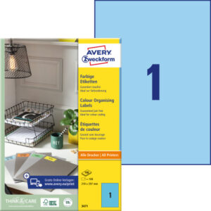 AVERY ZW. Etiketten                   A4 3471      blau                 100 Stück