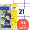 AVERY ZW. Universal-Etiketten  70x42,3mm 3652-10   weiss        210 Stk./10 Blatt