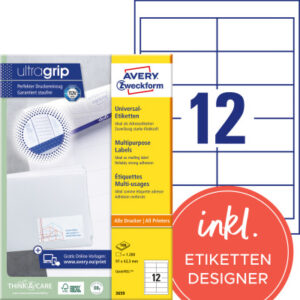 AVERY ZW. Universal-Etiketten  97x42.3mm 3659      weiss      1200 Stk./100 Blatt