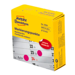 AVERY ZW. Markierungspunkte         10mm 3850      magenta, Spender     800 Stück