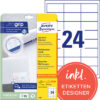 AVERY ZW. Universaletiketten 64,6x33,8mm 6172      weiss    720 Stk./25 + 5 Blatt