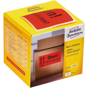 AVERY ZW. Warnetiketten         100x50mm 7214      neonrot              200 Stück