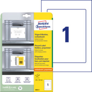 AVERY ZW. Träger-Etiketten     220x160mm 8003-5    hellgrau        5 Stk./5 Blatt