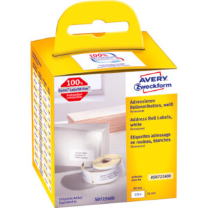 AVERY ZW. Adress-Etiketten       89x36mm AS0722400 weiss, Rolle       2x260 Stück