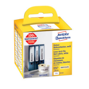 AVERY ZW. Ordner-Etiketten      190x38mm AS0722470 weiss, Rolle         110 Stück